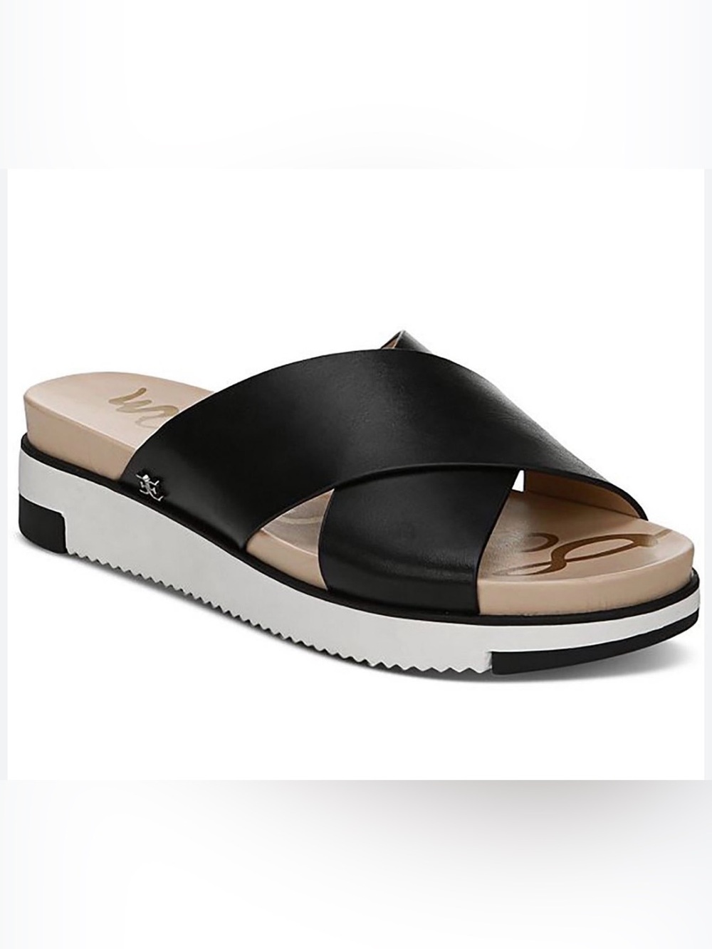 Sam Edelman - Audrea Sandal Black leather  Cross Over Slip-Ons womens SZ 8